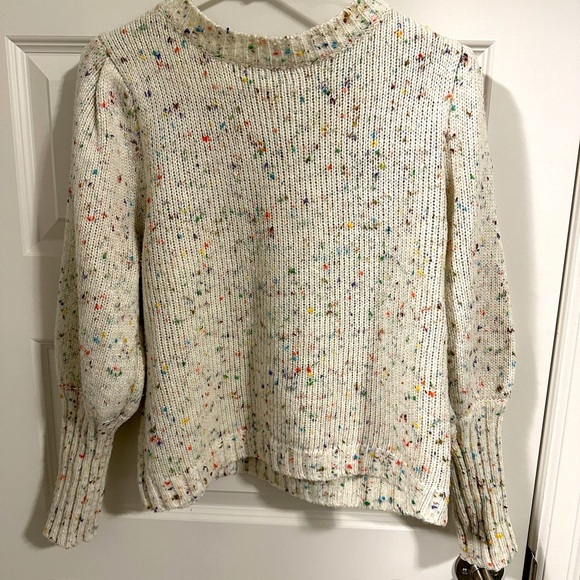 SHEIN Cream Colourful Popcorn Knit Drop Shoulder Sweater Size 8/10 Women’s - Picture 1 of 11